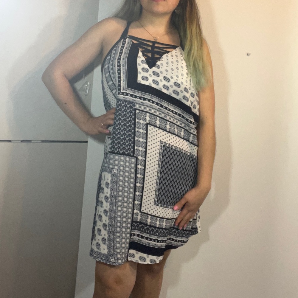 JEALOUS TOMATE DRESS COLOR BLUE/WHITE SIZE L - Picture 5 of 13